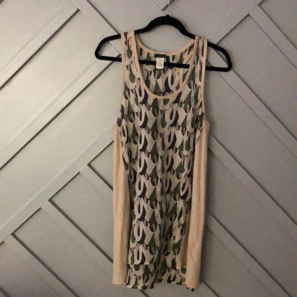 Anthropologie Left of Center Silk and Cotton Tank
